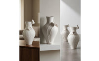Decorative Ceramic Vase Handmade Ceramic Flower Vase Minimalist Artistic Flower Vessel for Tabletop