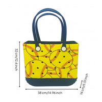 EVA Tote Bag Washable Carryall Navy Handles