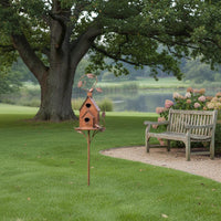 Metal Birdhouse Feeder Decorative Metal Bird Feeder Stake Easy to Display