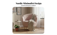 Upholstered Barrel Chair Light Luxury Aesthetic Living Room Furniture Plush Upholstery Wrap-Around Backrest for Lounge Area
