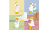 Cute Duck Figurine with Flower Adorable Dashboard Duck Mini Car Decor Miniature for Drivers