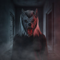 Wolf Mask with Faux Hair Full-Head Wolf Mask Realistic for Costume Parties
