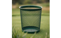 Ground-Mount Mesh Trash Can with Mounting Post Rust-Resistant Steel Mesh Waste Bin Windproof Outdoor Trash Can Commercial for Golf Courses, Driving Ranges, Fairways, Parks