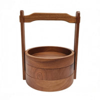 Wooden Hand Basket Natural Wood Household Storage Easy to Carry