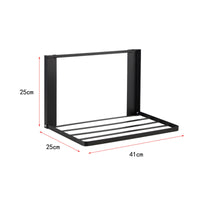 Folding Shelf with Slatted Platform Metal Folding Shelf Compact for Small Areas