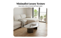 2 Pieces Nesting End Tables Italian Design Coffee Table Set Irregular Shape Easy Assembly for Interior Designers, New Movers