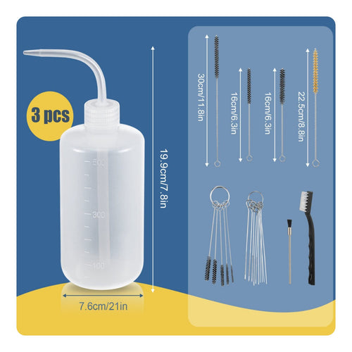 24 Pieces Spray Cleaning Set Multi-Purpose Nozzle Brush and Bottle Set