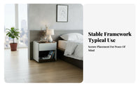 Single-Drawer Bedside Table Modern Design Nightstand Space-Saving for Homeowners