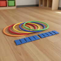 Develops Physical Skills Sensory Integration Training Rings Improves Balance & Coordination Plastic Agility Hoops Set Indoor & Outdoor Use