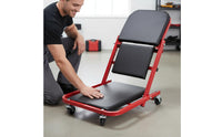 Folding Creep Seat Heavy Duty 2-in-1 Technician Creep Swivel Casters Garage Equipment for Workshop