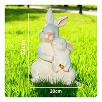 2 Pieces Resin Rabbit Figurines Cute Rabbit Ornament Small for Courtyard