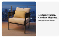 Hand-Woven Design 4-Piece Rope Weave Sofa Set Weather-Resistant 4-Piece Rope Weave Furniture Sturdy Frame outsidedoor Furnishing Lightweight Build for Property Managers, Business Owners, Balcony, Garden, Patio, Courtyard