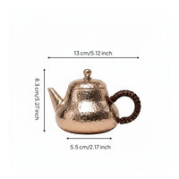 Handmade Copper Teapot Uncoated Interior Traditional Brew Pot