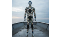 Padded Chest and Knees Hooded Wetsuit High Elasticity Hooded Diving Suit Sun Protection Two-Piece Spearfishing Suit Anti-Scratch for Snorkeling, Surfing, Outdoor Water Swimming