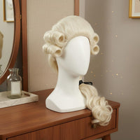 Founding Father Hairpiece Breathable Mesh 18th Century Peruke Adjustable Size
