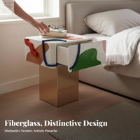 Side Table with Storage Nordic and aesthetic Cartoon Figure Side Table Playful Design