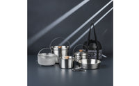 Portable Camping Cookware with Mesh Carry Bag Sturdy Backpacking Cookware Compact Camping Cooking Set Easy to Clean for Families