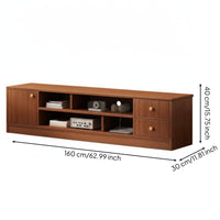 Wooden TV Cabinet with Storage Small Space Friendly for Bedroom