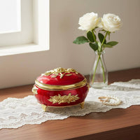 Vintage Metal Jewelry Box Presentable Storage Decor Rustproof for Vanity