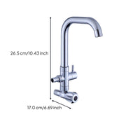 Wall-mounted brass kitchen faucet