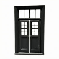 1:12 Scale Dollhouse Door Pane-Style Two Panel Toplight Door Rectangular Frame