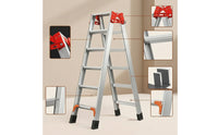 Aluminum Ladder Foldable Ladder with Anti-Slip Steps Heavy Duty for Homeowners, Contractors, Home Maintenance, Outdoor Installation, Renovation