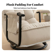 Rotating Recliner Chair Adjustable Backrest Reclining Armchair Padded Cushioning Convenient Storage Pocket for Students