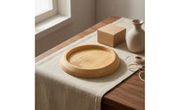 Round Bamboo Cushion Base Recessed Top Bamboo Needle Cushion Flat Bottom