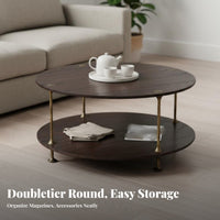 Three-Legged Circular Table Factory-Chic Aesthetic Household Furniture Vintage Look Stable Tripod Base for Apartment Dwellers