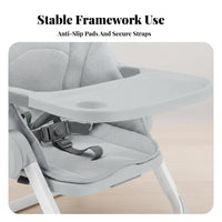 Portable Feeding Seat Safe and Stable Foldable Floor Seat with Tray for Toddlers