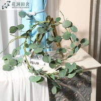 仿真植物摄影道具绿化酒店婚礼派对装饰金钱叶藤藤条仿真花