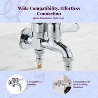 Brass Faucet, Wall Mounted, Extended Spout, Single Cold Water faucet for Mop Sink, Laundry Room, Washing Machine