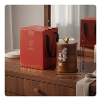 3 Tier Rotating Jewelry Box Wooden Jewelry Case Sturdy Stackable Trinket Holder for Women, Vanity Table