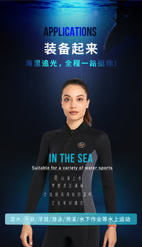 DIVE&SAIL 3mm Long Sleeve Two-Piece Wetsuit for Men and Women, Thermal, for Diving and Surfing