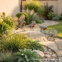 Robin Garden Stake - Metal Animal Garden Ornament