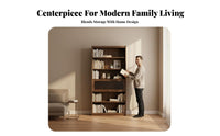 Sturdy Wood Construction bookshelf with Integrated Bench Large Capacity Wall Unit tailoredizable Design Storage System for Book Lovers, Families, Homeowners, Living Room, Library