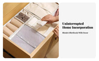 3 Pieces Compartmented textile Box Set Easy Assembly Drawer Divider adaptable