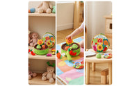 Squeezable Soft Toy Play Set with Storage Box Interactive Fruit and Vegetable Plushies with Basket Cute Fruit and Vegetable Basket Soft Toy Toddler for Toddlers, Babies, Infants, Home, Nursery, Tummy Time
