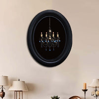 Oval Photo Wooden Photo Display in Black Wooden Picture Frame Decorative for Entryway, Halloween