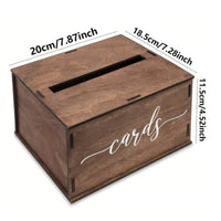 Wooden Card Box Slotted Lid Greeting Card Box Elegant Design Party Supplies