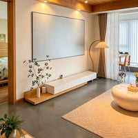 Retractable TV Cabinet Modern Low-Profile TV Console Minimalist Television Console for Living Room, Small Apartments, Home Theater