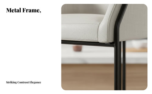 Light Luxury Aesthetic Upholstered Sled Base Stool Minimalist Design Counter Chair With Footrest Home Furnishing Padded Seat and Back for Interior Designers, Business Owners, Villa, Restaurant, Cafe, Kitchen Island