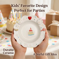 Cute Ceramic Dessert Plate, Bunny Cat Design