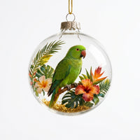 Shatterproof Feathered Bird Ball Ornament Lifelike Design 3D Bird Christmas Ball Glitter Accent Holiday Decoration for Easter, Xmas, Christmas, Halloween, Homeowners, Families, Window Display