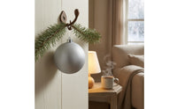 Christmas Ornament with Hanging Cap Glittery Christmas Ball Tree Ornaments Silver