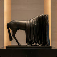 Abstract Horse Sculpture Draped Front Decor Piece Elegant for Indoor Areas