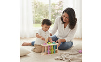 Developmental Wooden Pounding Toy with Mallet Sensory Pounding Bench with Mallet Compact Wooden Hammer Toy Rounded Edges for Toddlers, Playroom