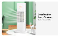 Cools & Humidifies USB Powered Mini Air Cooler Nano Mist Portable Desktop Air Cooler Adjustable Wind Speed for Students, Bedroom, Dorm Room