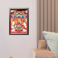 Deity of Prosperity Wall Hanging Grand Opening Gift wealth Paper-Cut Decor Traditional Style Paper-Cut Wall Art for Friends, Shop, Entryway