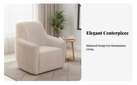 Upholstered Rotate Chair 360-Degree Rotation Upholstered Rotate Armchair Modern Design High-Density Foam for Living Room